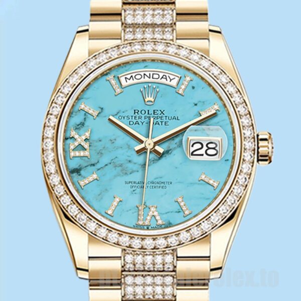 Rolex Day-Date m128348rbr-0038 Masculino 36mm Mostrador Azul
