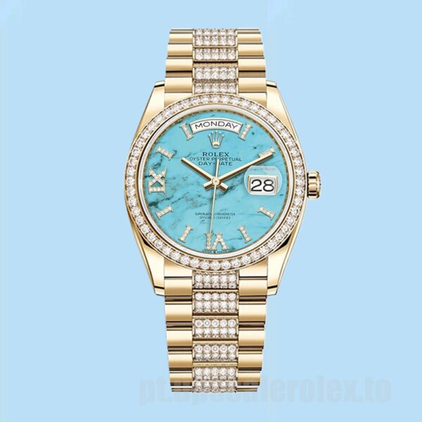 Rolex Day-Date m128348rbr-0038 Masculino 36mm Mostrador Azul - Image 2