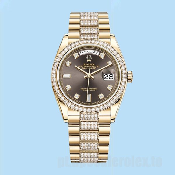 Rolex Day-Date m128348rbr-0007 36mm Masculino Tom De Ouro - Image 2