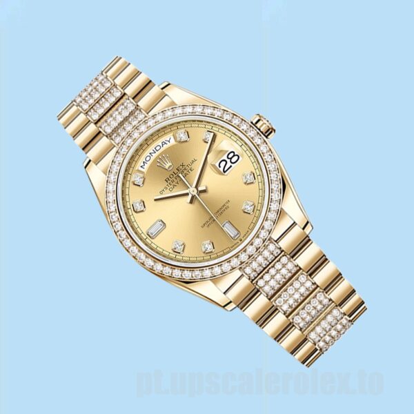 Rolex Day-Date m128348rbr-0010 36mm Masculino Tom De Ouro Ver - Image 3