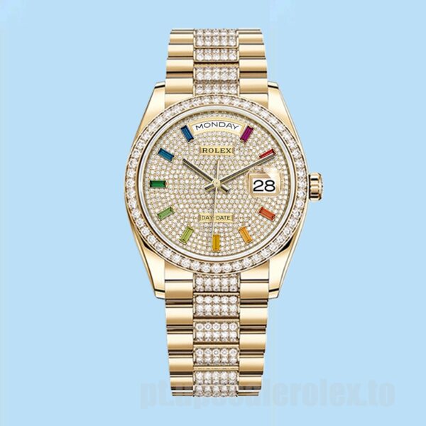 Rolex Day-Date Masculino m128348rbr-0031 36mm Pulseira Presidente - Image 2