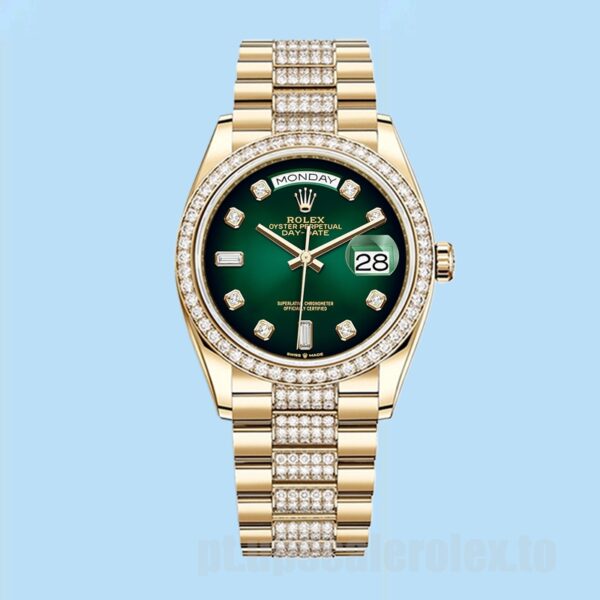 Rolex Day-Date m128348rbr-0036 Masculino 36mm Pulseira Presidente Ver - Image 2