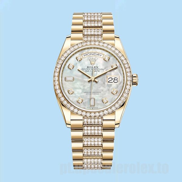 Rolex Day-Date 36mm m128348rbr-0017 Masculino Ver - Image 2