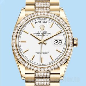 Rolex Day-Date 36mm m128348rbr-0048 Masculino Tom De Ouro Automático