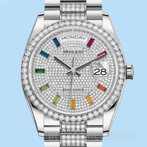 Rolex Day-Date 36mm Masculino m128349rbr-0012 Mostrador Pavimentado Diamante