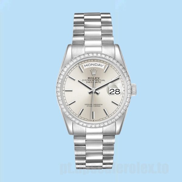 Rolex Day-Date Masculino m128349rbr-0001 36mm Tom Prata - Image 2