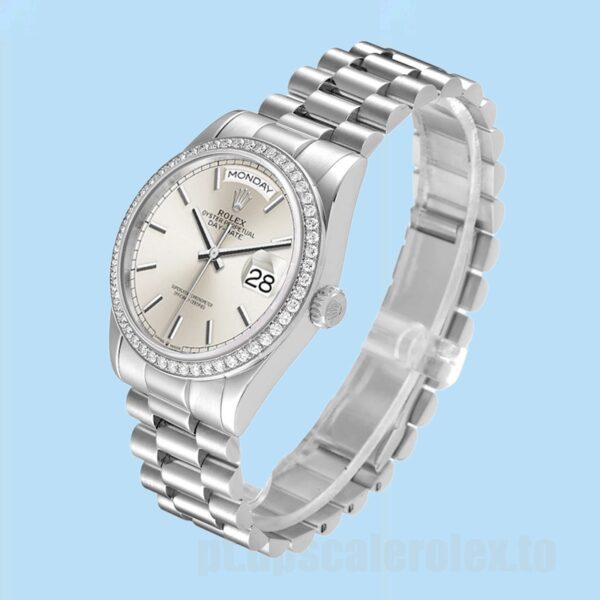 Rolex Day-Date Masculino m128349rbr-0001 36mm Tom Prata - Image 3