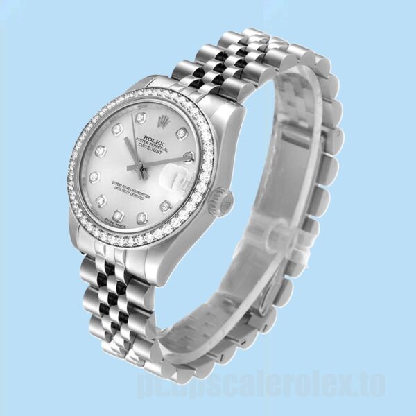 Rolex Datejust 31mm Unissex m178384-0003 Mostrador Prateado - Image 3