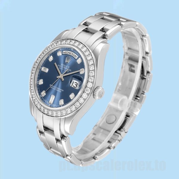 Rolex Pearlmaster Unissex 18946 36mm Pulseira Tom Prata - Image 3