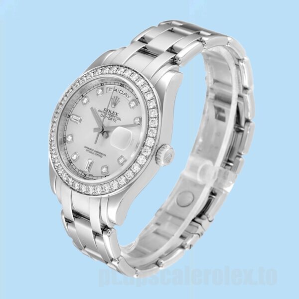 Rolex Pearlmaster Unissex 36mm 18946 Ver Mostrador Prateado - Image 3