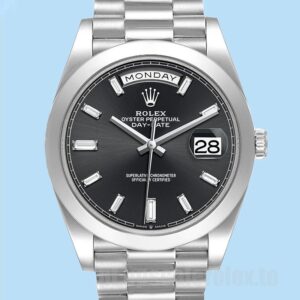 Rolex Day-Date Masculino 40mm 228206 Pulseira Presidente Mostrador Preto
