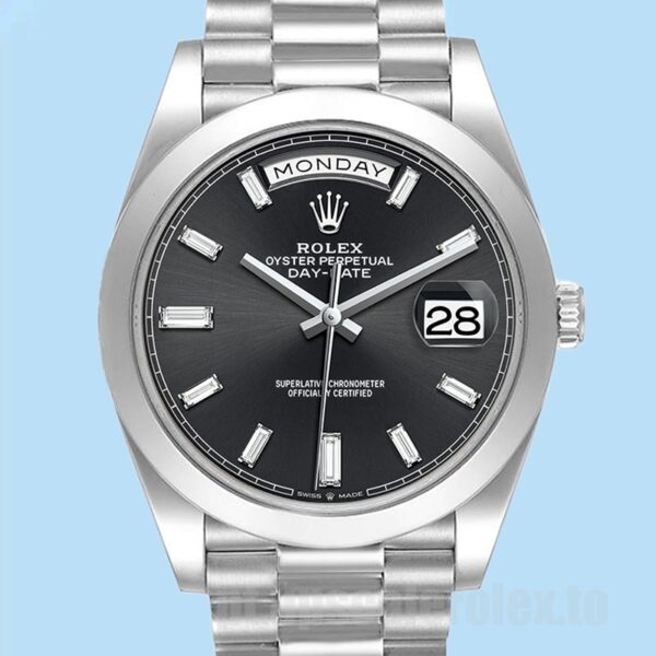 Rolex Day-Date Masculino 40mm 228206 Pulseira Presidente Mostrador Preto