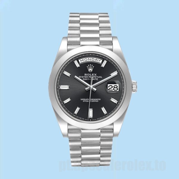 Rolex Day-Date Masculino 40mm 228206 Pulseira Presidente Mostrador Preto - Image 2