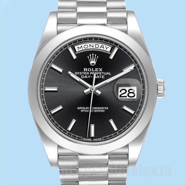 Rolex Day-Date 40mm Masculino m228206-0031 Tom Prata Pulseira Presidente