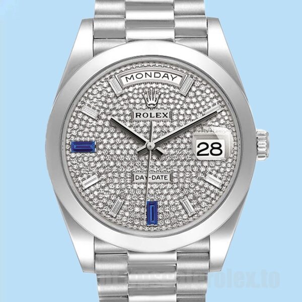 Rolex Day-Date 40mm Masculino 228206 Mostrador Pavimentado Diamante