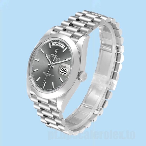 Rolex Day-Date 40mm m228206-0045 Masculino Tom Prata - Image 3