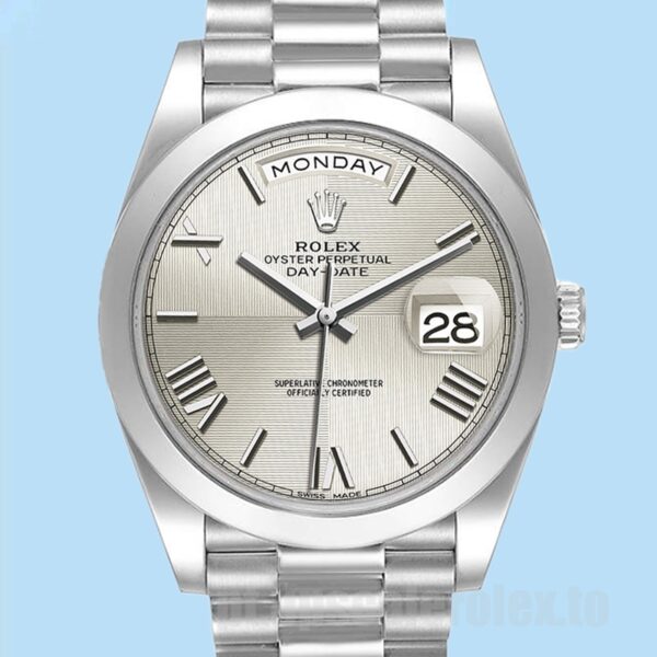 Rolex Day-Date 40mm Masculino 228206 Automático Mostrador Prateado