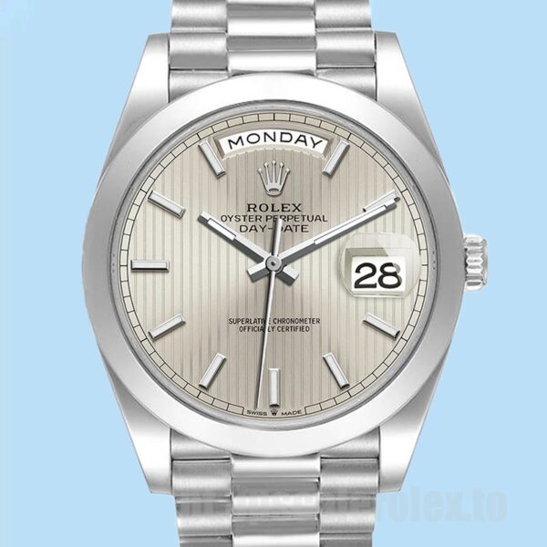 Rolex Day-Date Masculino m228206-0034 40mm Automático Mostrador Prateado