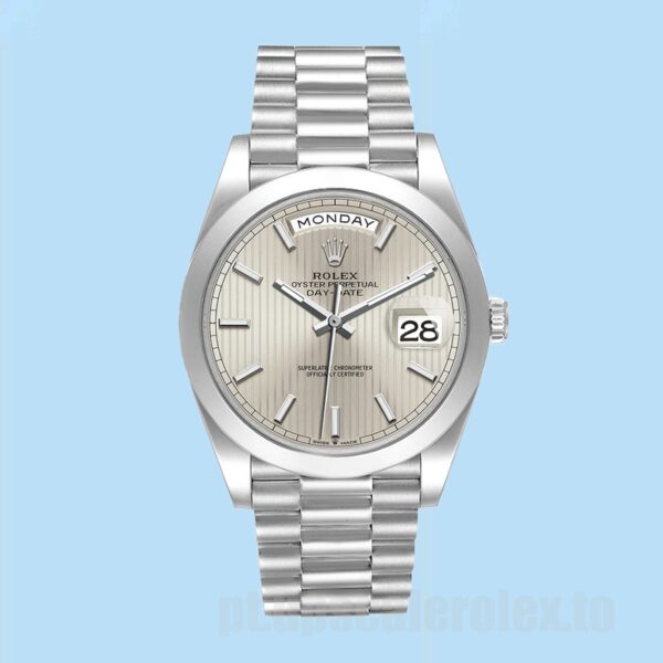 Rolex Day-Date Masculino m228206-0034 40mm Automático Mostrador Prateado - Image 2