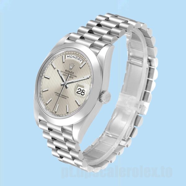 Rolex Day-Date Masculino m228206-0034 40mm Automático Mostrador Prateado - Image 3