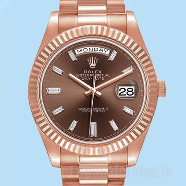 Rolex Day-Date m228235-0003 Masculino 40mm Tom De Ouro Rosa Automático
