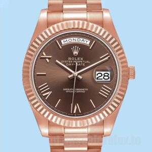 Rolex Day-Date Masculino 40mm m228235-0002 Pulseira Presidente Mostrador Marrom