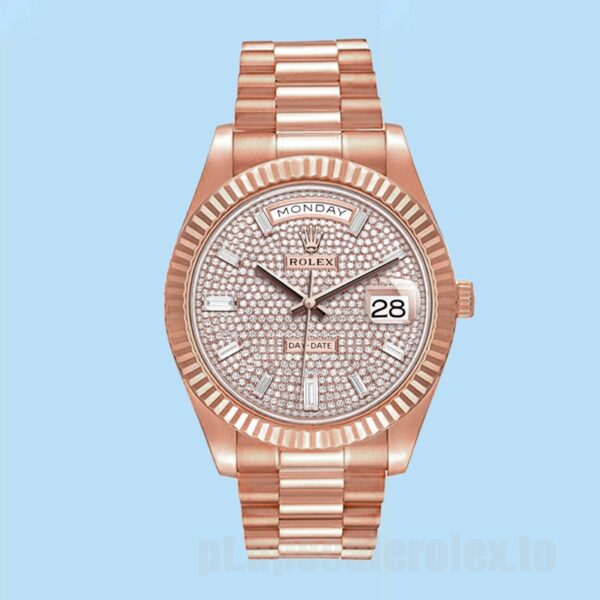 Rolex Day-Date m228235-0036 Masculino 40mm Tom De Ouro Rosa Ver - Image 2