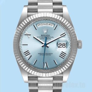 Rolex Day-Date 40mm Masculino M228236-0012 Pulseira Presidente Tom Prata