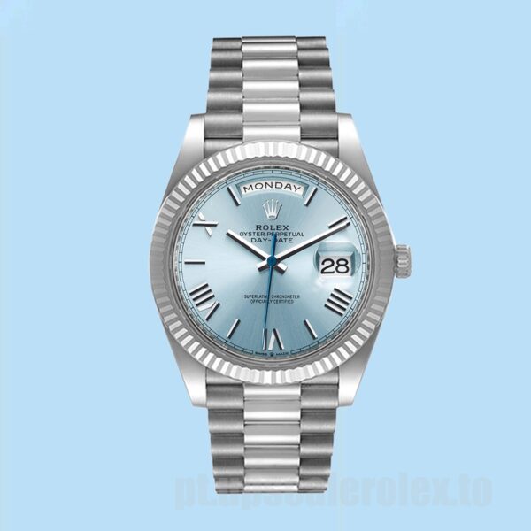 Rolex Day-Date 40mm Masculino M228236-0012 Pulseira Presidente Tom Prata - Image 2
