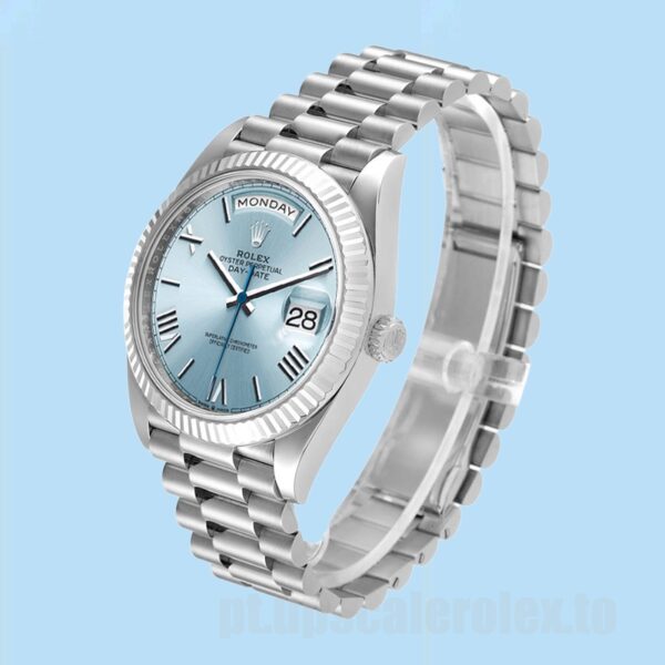Rolex Day-Date 40mm Masculino M228236-0012 Pulseira Presidente Tom Prata - Image 3