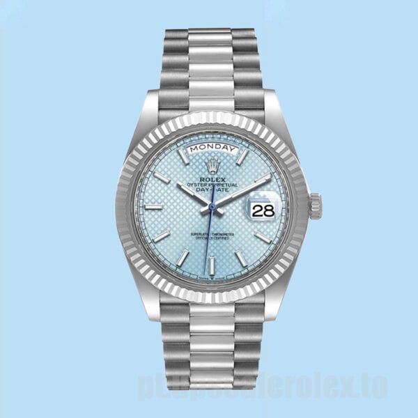 Rolex Day-Date m228236-0005 40mm Masculino Tom Prata - Image 2