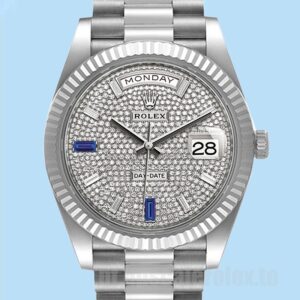 Rolex Day-Date Masculino m228236-0009 40mm Tom Prata