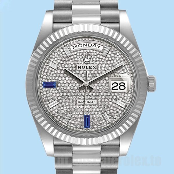 Rolex Day-Date Masculino m228236-0009 40mm Tom Prata