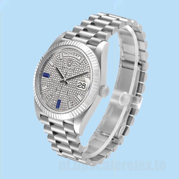 Rolex Day-Date Masculino m228236-0009 40mm Tom Prata - Image 3