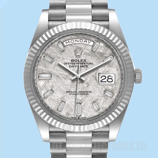 Rolex Day-Date Masculino m228236-0011 40mm Tom Prata Automático