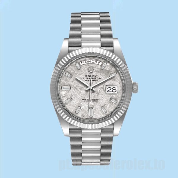 Rolex Day-Date Masculino m228236-0011 40mm Tom Prata Automático - Image 2