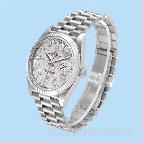 Rolex Day-Date Masculino m228236-0011 40mm Tom Prata Automático - Image 3