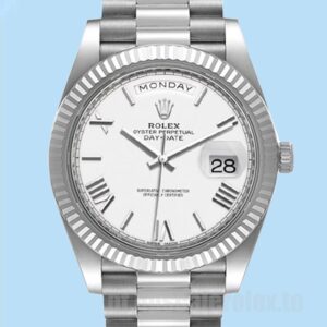 Rolex Day-Date m228236-0010 40mm Masculino Tom Prata Automático