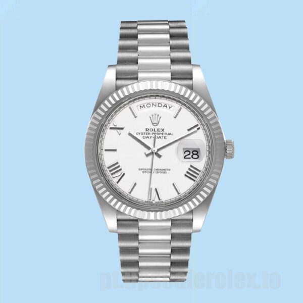 Rolex Day-Date m228236-0010 40mm Masculino Tom Prata Automático - Image 2