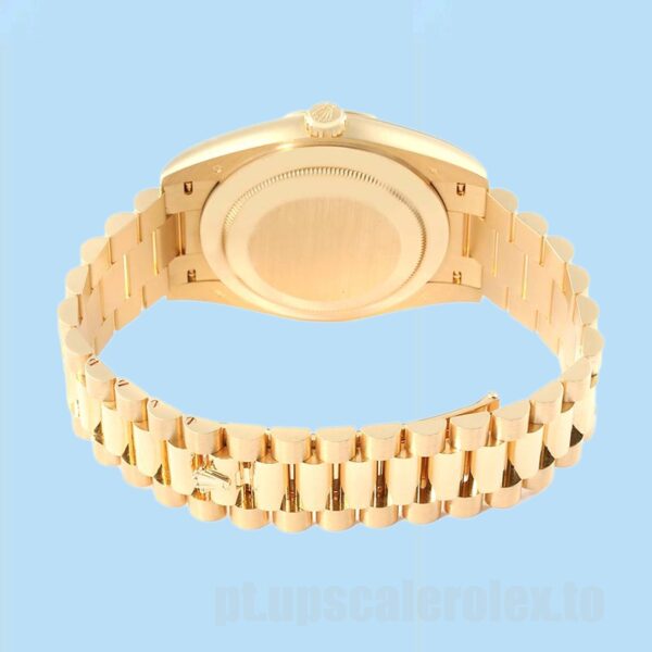 Rolex Day-Date Masculino 228238 40mm Tom De Ouro Mostrador Listrado Prateado - Image 4