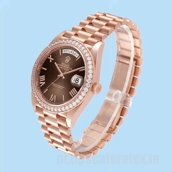Rolex Day-Date Masculino m228345rbr-0009 40mm Tom De Ouro Rosa Ver - Image 3