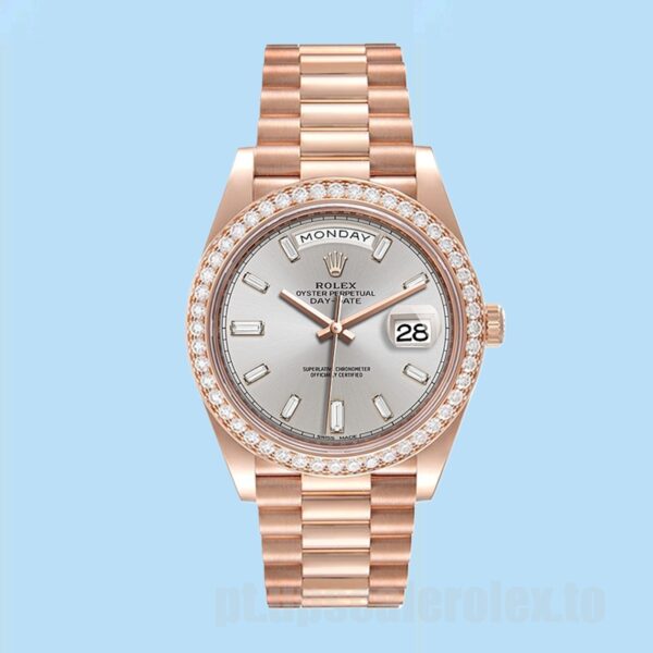 Rolex Day-Date m228345rbr-0007 Masculino 40mm Tom De Ouro Rosa Automático - Image 2