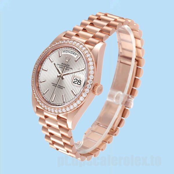 Rolex Day-Date 40mm m228345rbr-0010 Masculino Automático Mostrador Sundust Stripe - Image 3