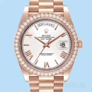 Rolex Day-Date m228345rbr-0012 40mm Masculino Mostrador Branco