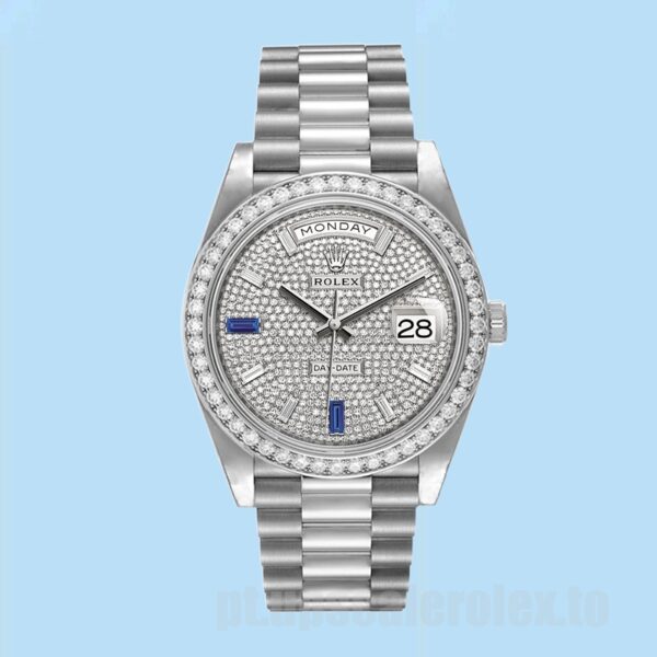 Rolex Day-Date Masculino 40mm m228349rbr-0036 Pulseira Presidente - Image 2