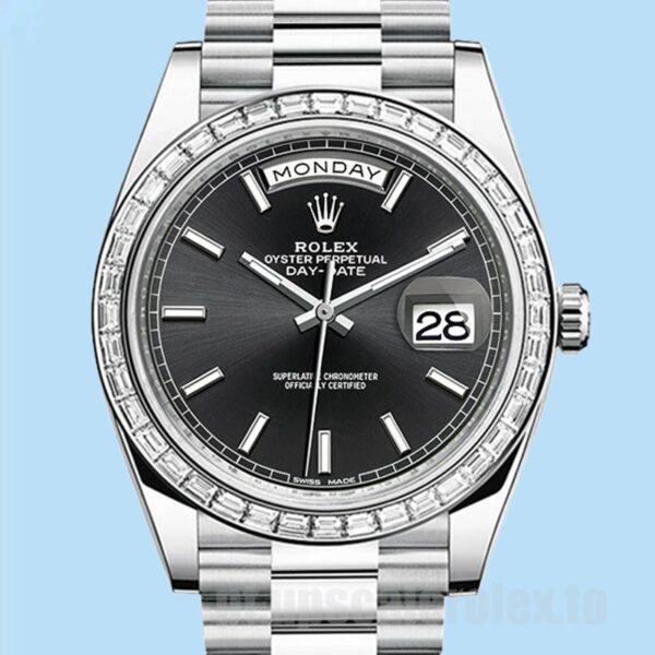 Rolex Day-Date Masculino m228396tbr-0024 40mm Tom Prata