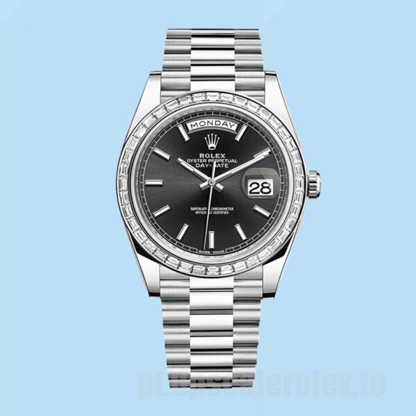 Rolex Day-Date Masculino m228396tbr-0024 40mm Tom Prata - Image 2
