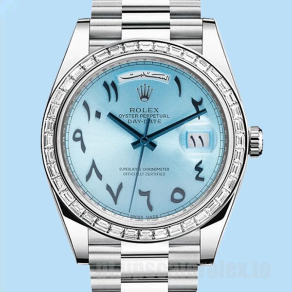 Rolex Day-Date 40mm 228396 Masculino Ver Tom Prata