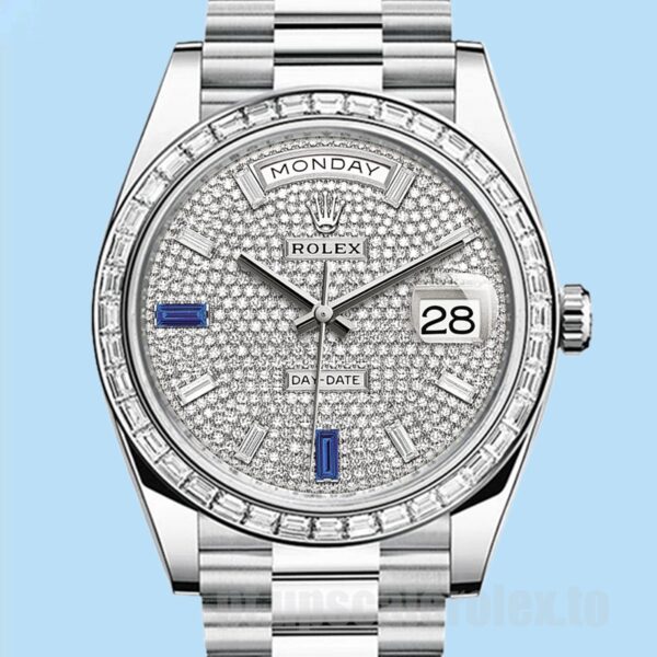 Rolex Day-Date m228396tbr-0021 Masculino 40mm Ver Tom Prata