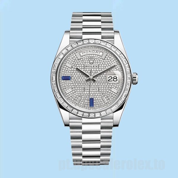 Rolex Day-Date m228396tbr-0021 Masculino 40mm Ver Tom Prata - Image 2